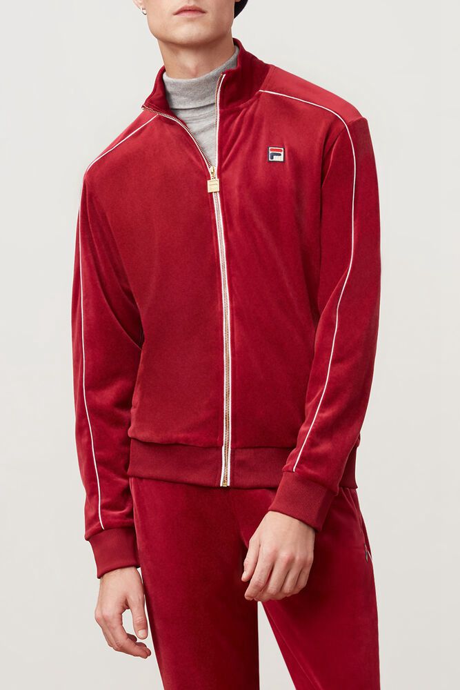 Fila Jacket Lineker Velour Mens Red - India NKR-358647